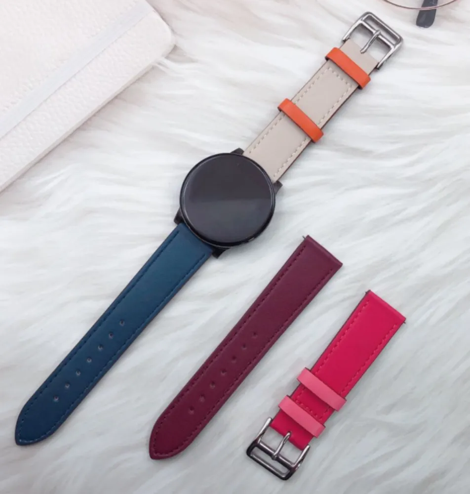Amazfit GTR 2 Leather Strap (White/Dark Blue)