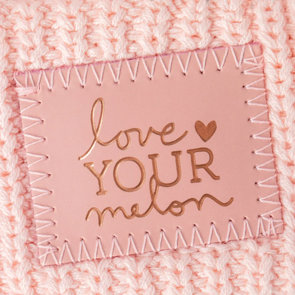 Blush Rose Foil Satin Lined Beanie