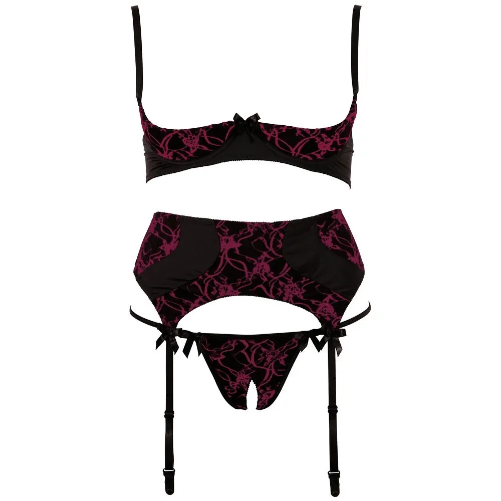Cottelli Cupless And Crotchless Bra Set