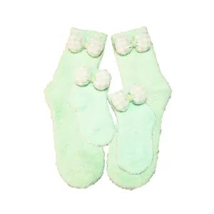 Green Bow Mommy and Me Matching Socks