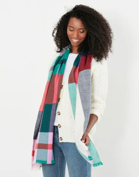 Joules Bridey Checked Warm Scarf