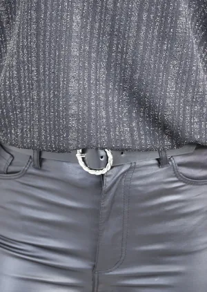 Leny Black Twisted Buckle Belt