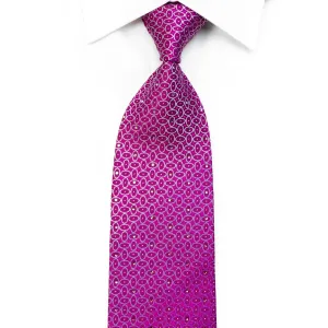 Nina Ricci Rhinestone Silk Necktie Geometric On Purple