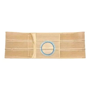 Nu-Hope Support Belt, Original Flat Panel, 3-1/2'' Stoma, 6'' Wide, Left, 1'' From Bottom, Prolapse Strap, Large (36'' to 41'' Waist), Beige