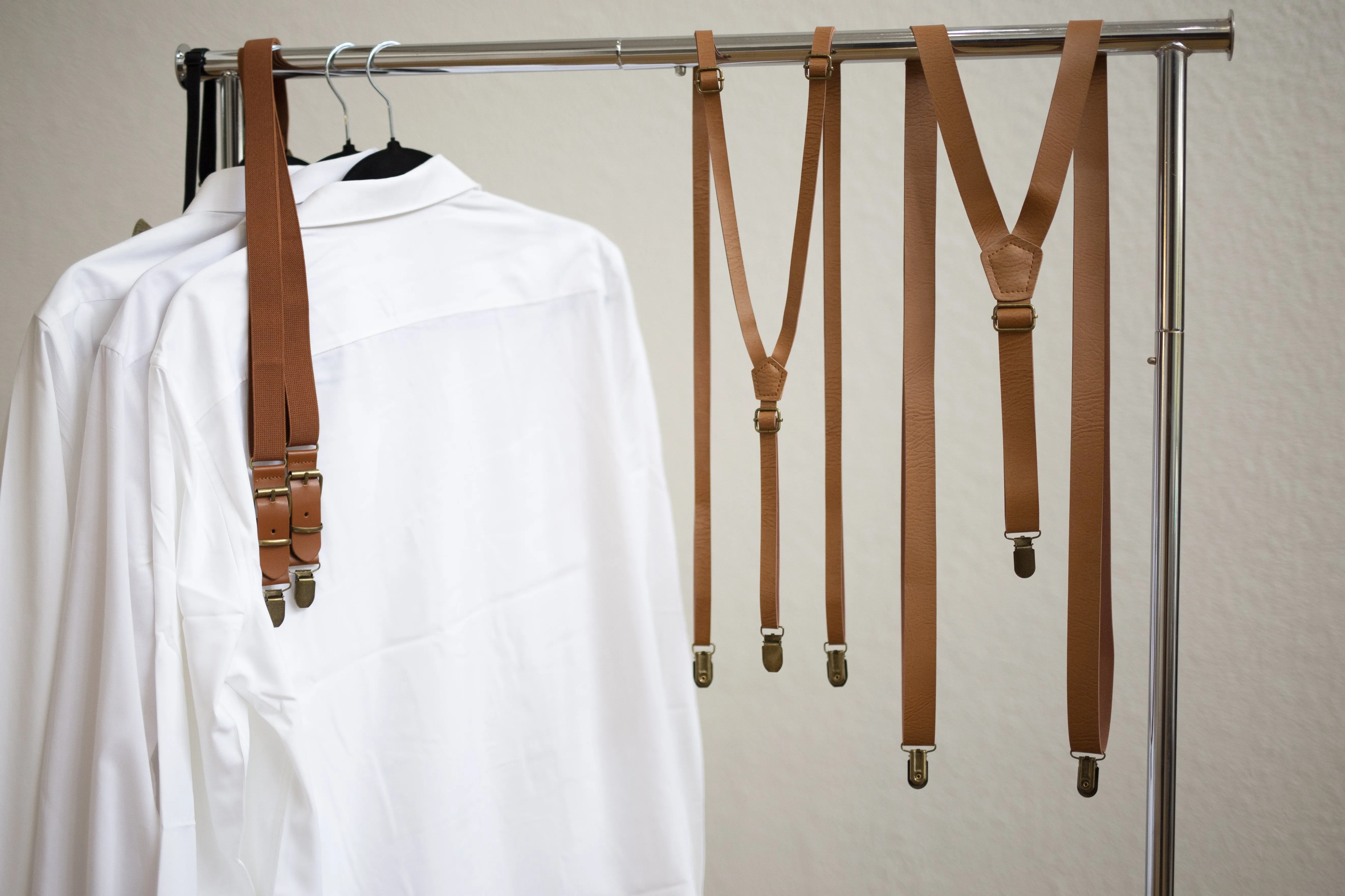 Olive Green Elastic Suspenders