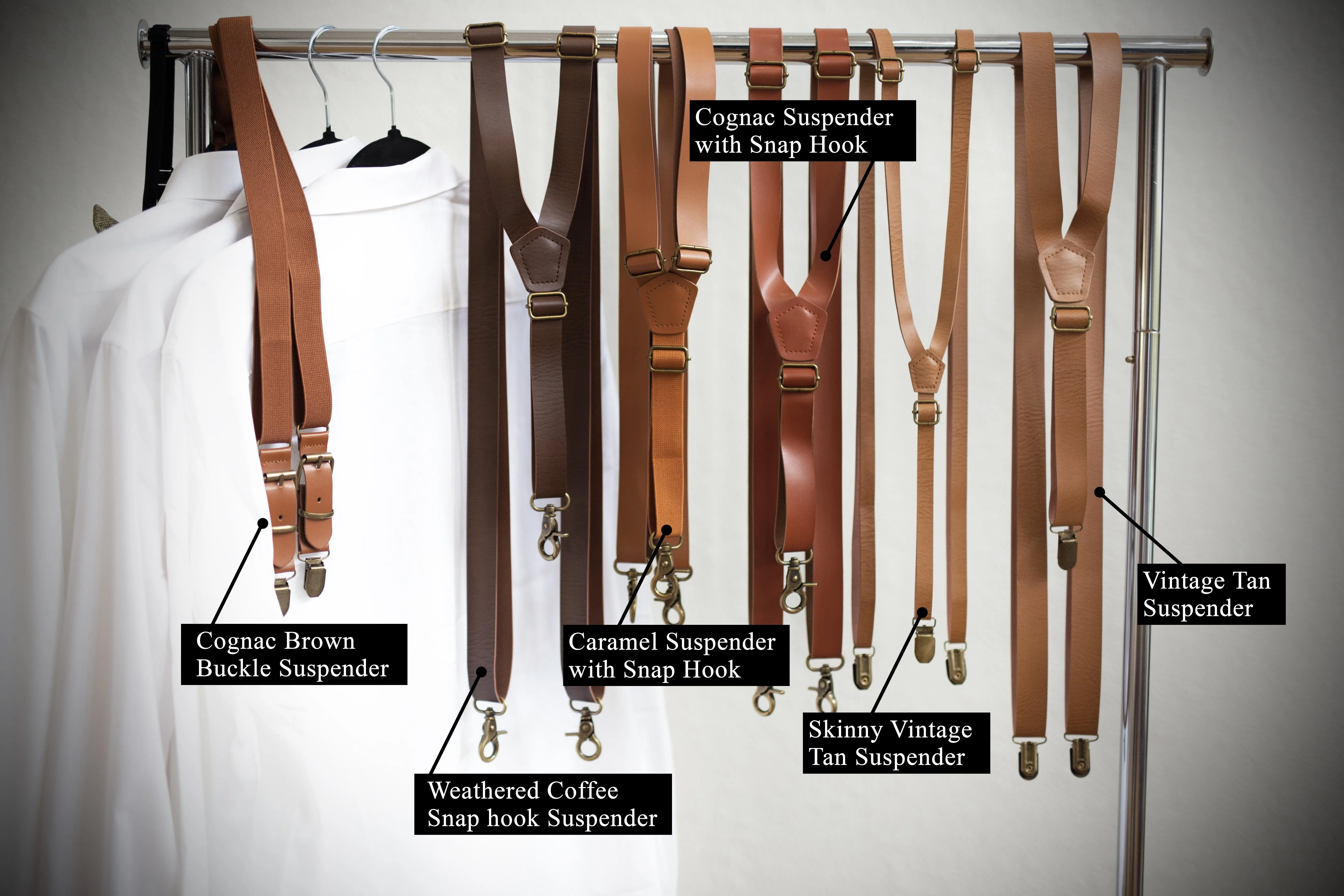 Olive Green Elastic Suspenders