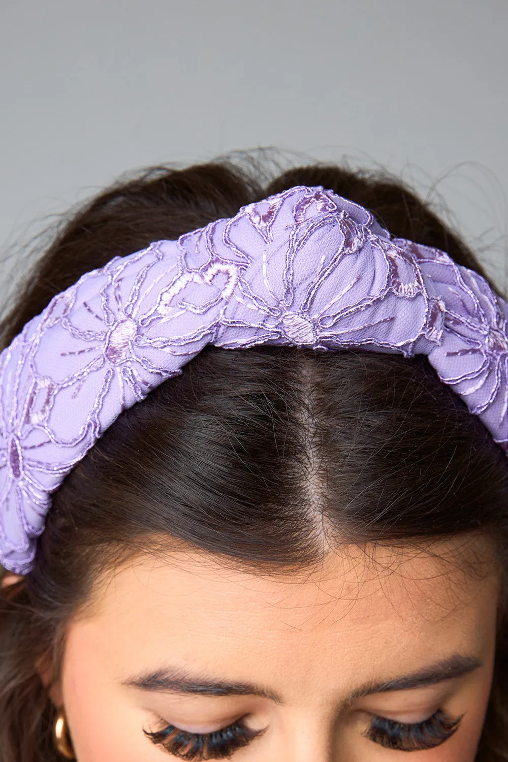 Olivia Lace Headband - Purple