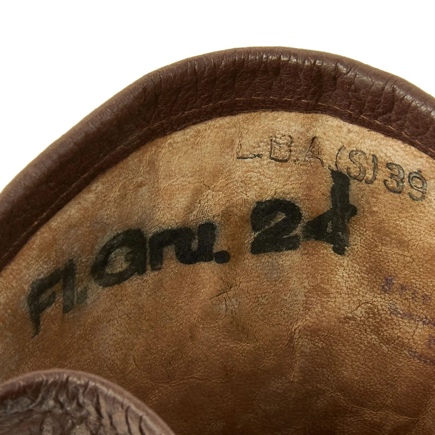 Original German WWII Luftwaffe Unit marked Long Leather Gauntlet Flight Gloves by Friedrich Dorner - dated 1939