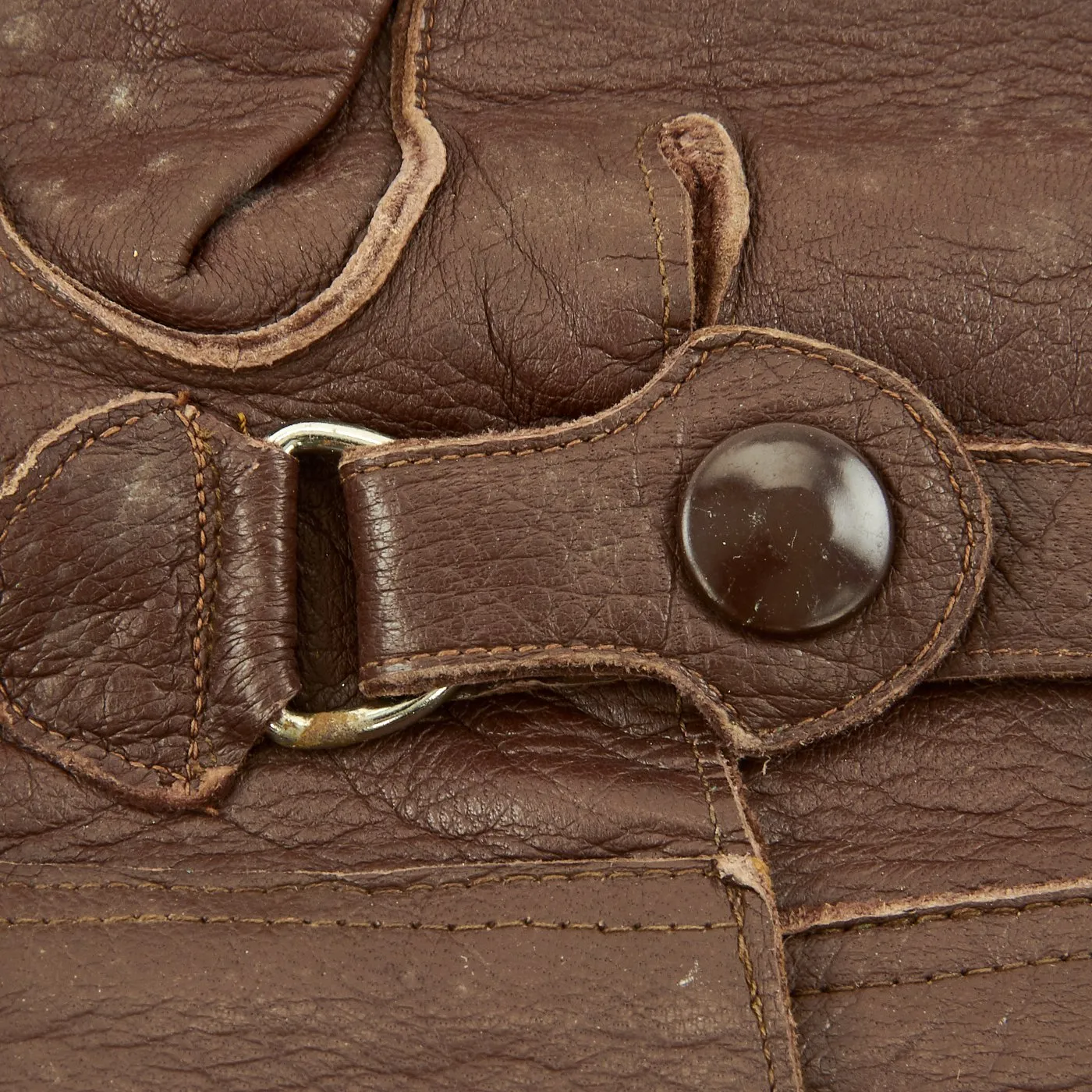 Original German WWII Luftwaffe Unit marked Long Leather Gauntlet Flight Gloves by Friedrich Dorner - dated 1939