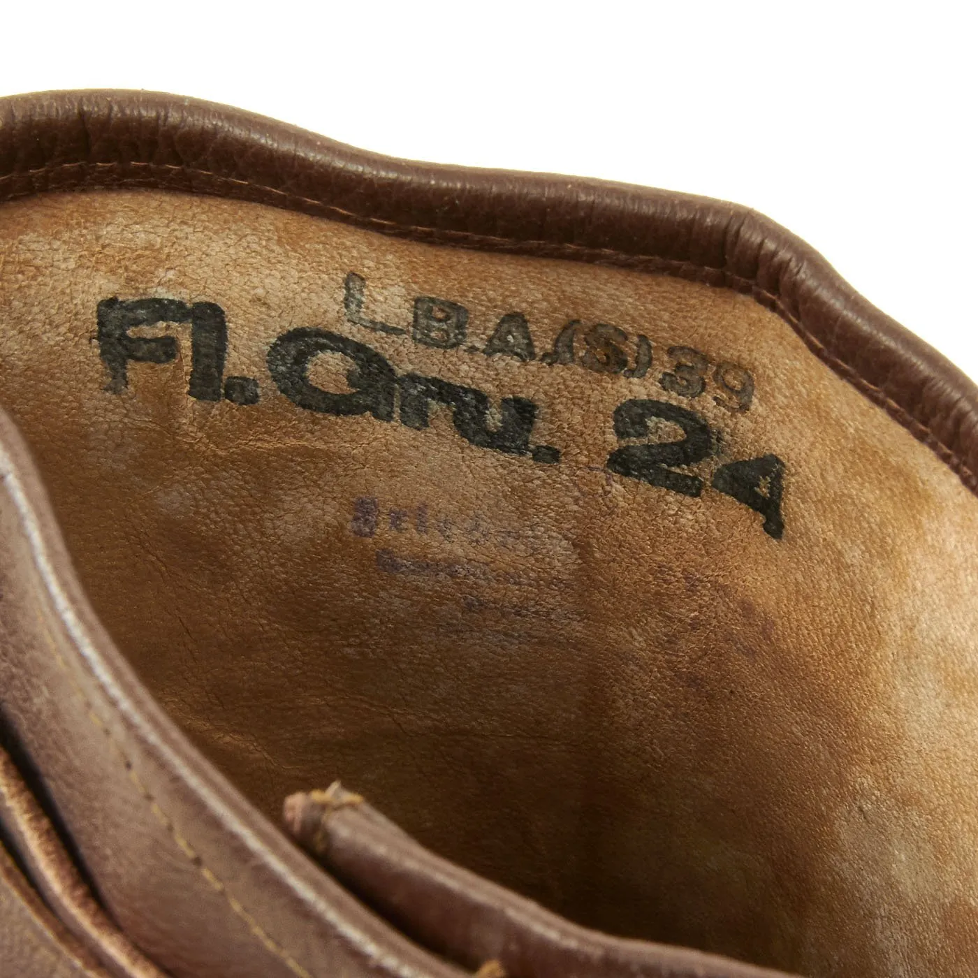 Original German WWII Luftwaffe Unit marked Long Leather Gauntlet Flight Gloves by Friedrich Dorner - dated 1939