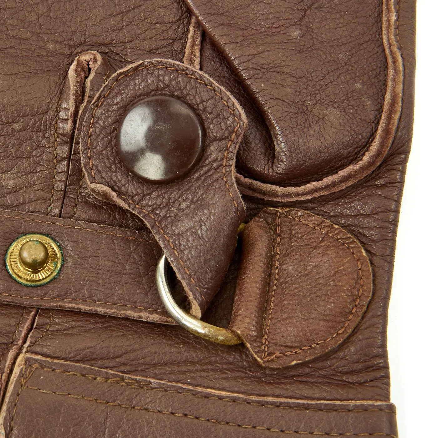 Original German WWII Luftwaffe Unit marked Long Leather Gauntlet Flight Gloves by Friedrich Dorner - dated 1939