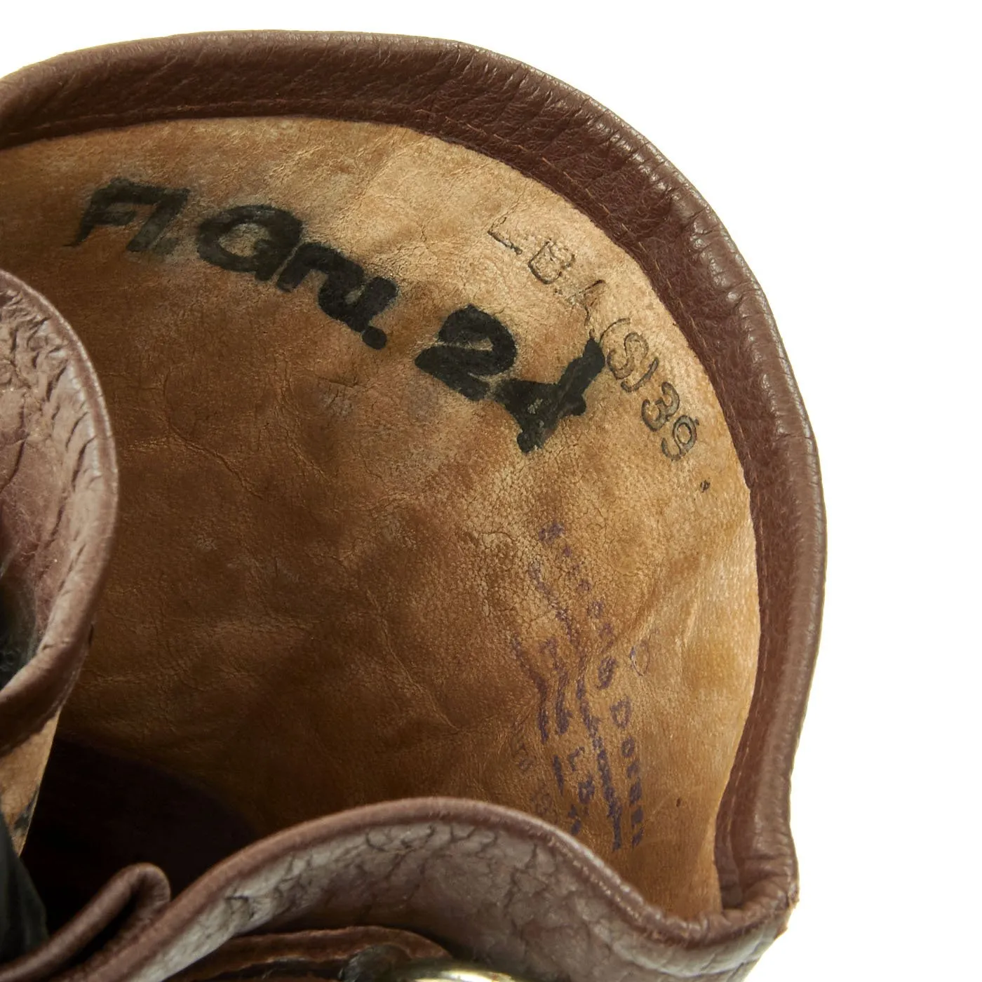 Original German WWII Luftwaffe Unit marked Long Leather Gauntlet Flight Gloves by Friedrich Dorner - dated 1939