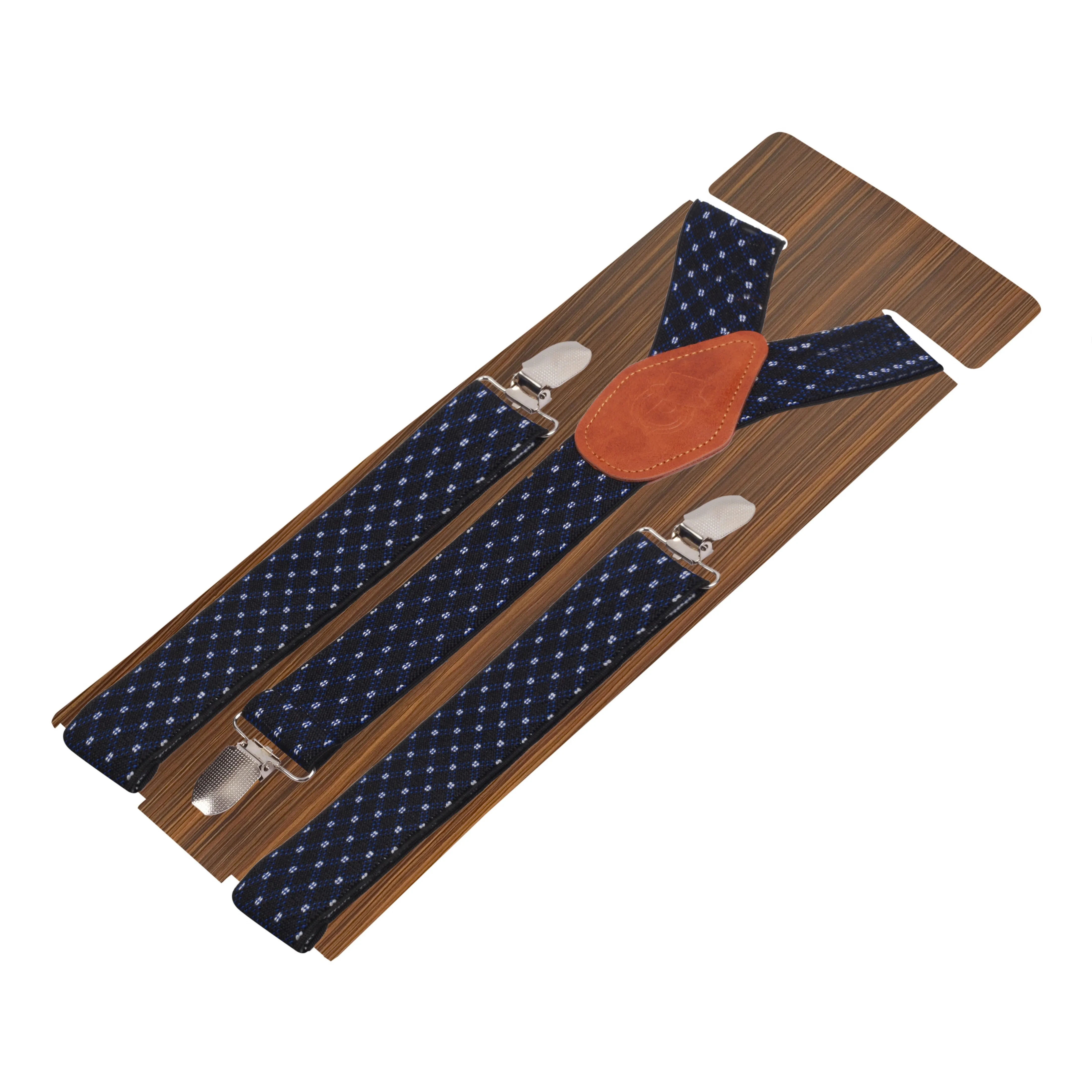 Peluche Blue Lining Black Suspender for Men