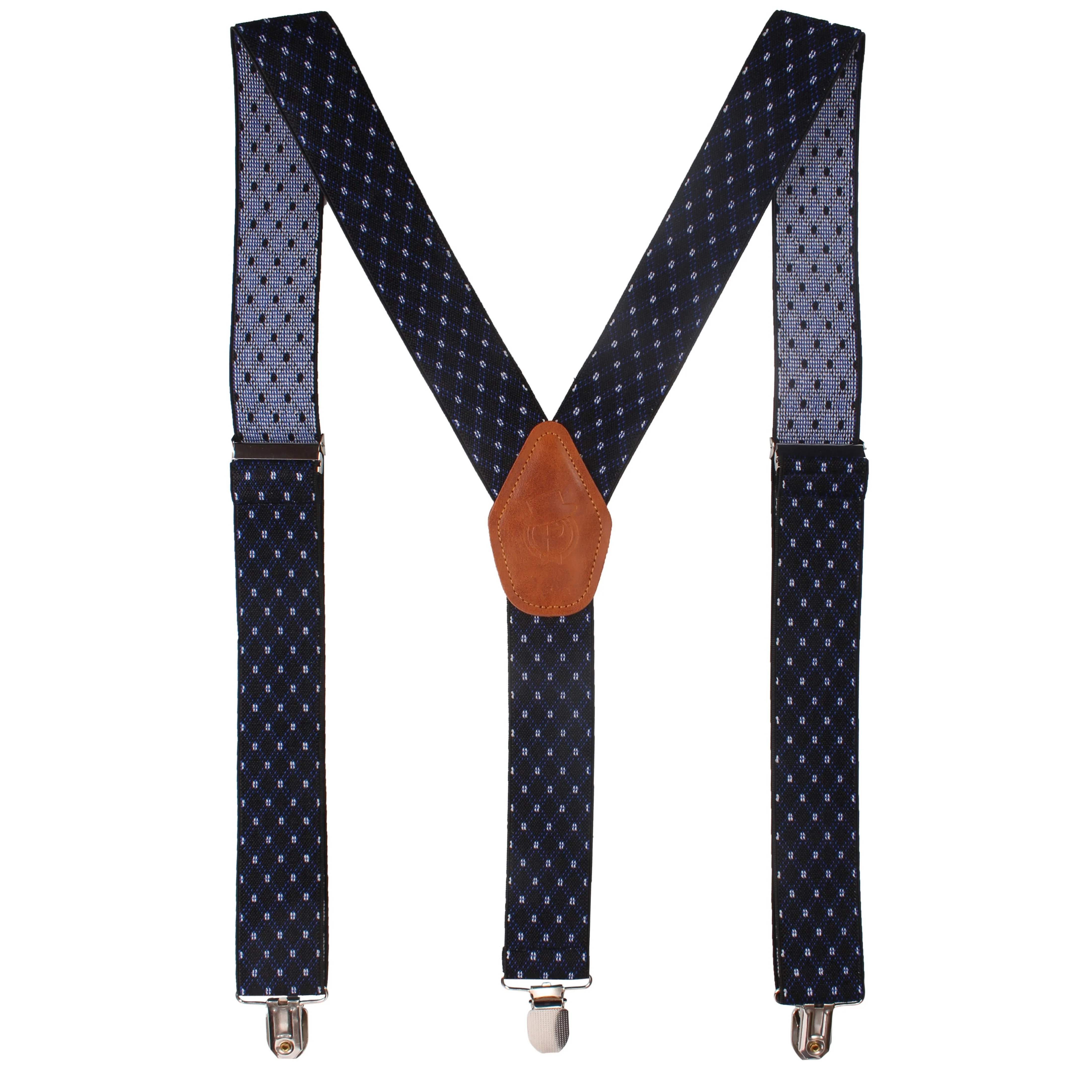 Peluche Blue Lining Black Suspender for Men