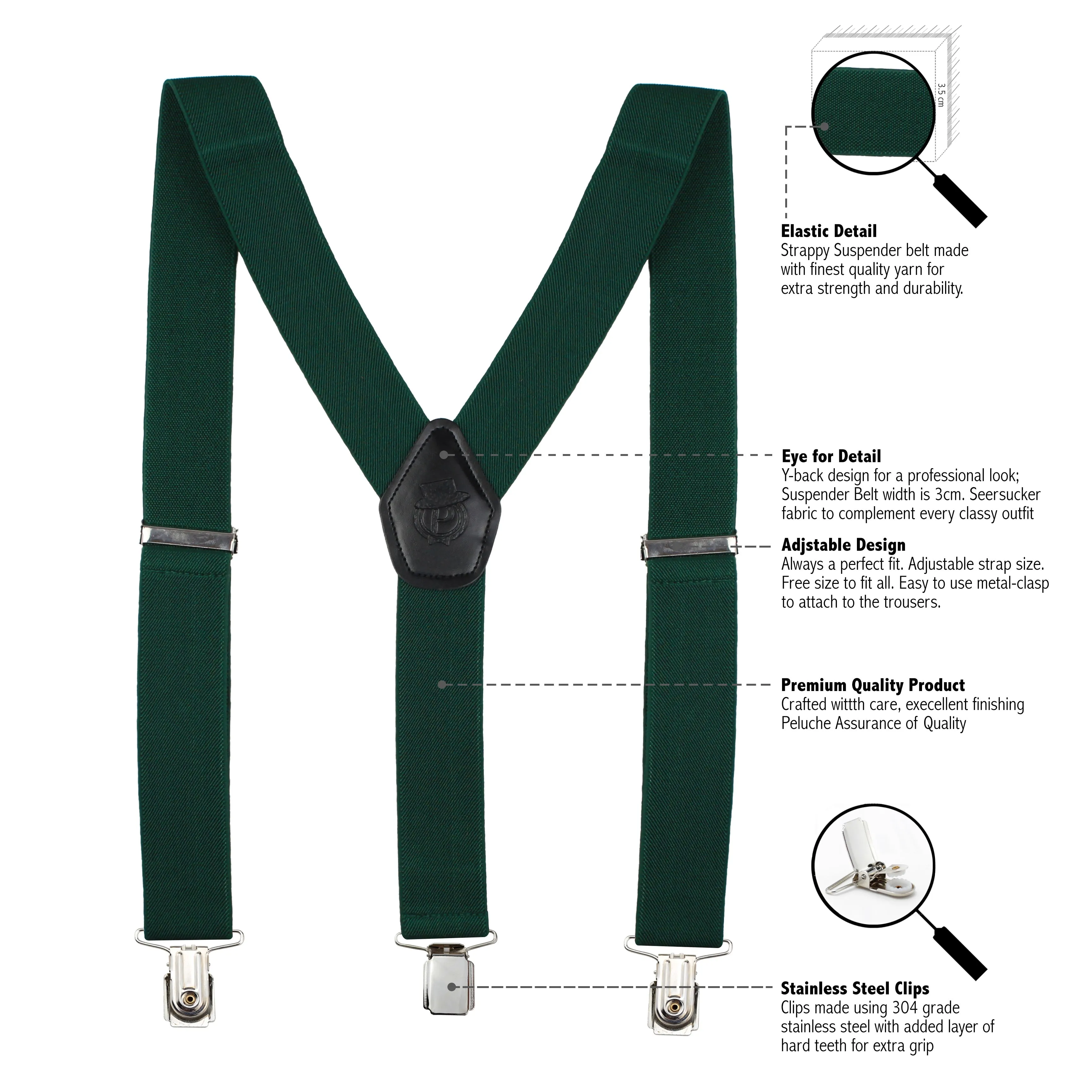 Peluche Nouveau Solid Green Suspender
