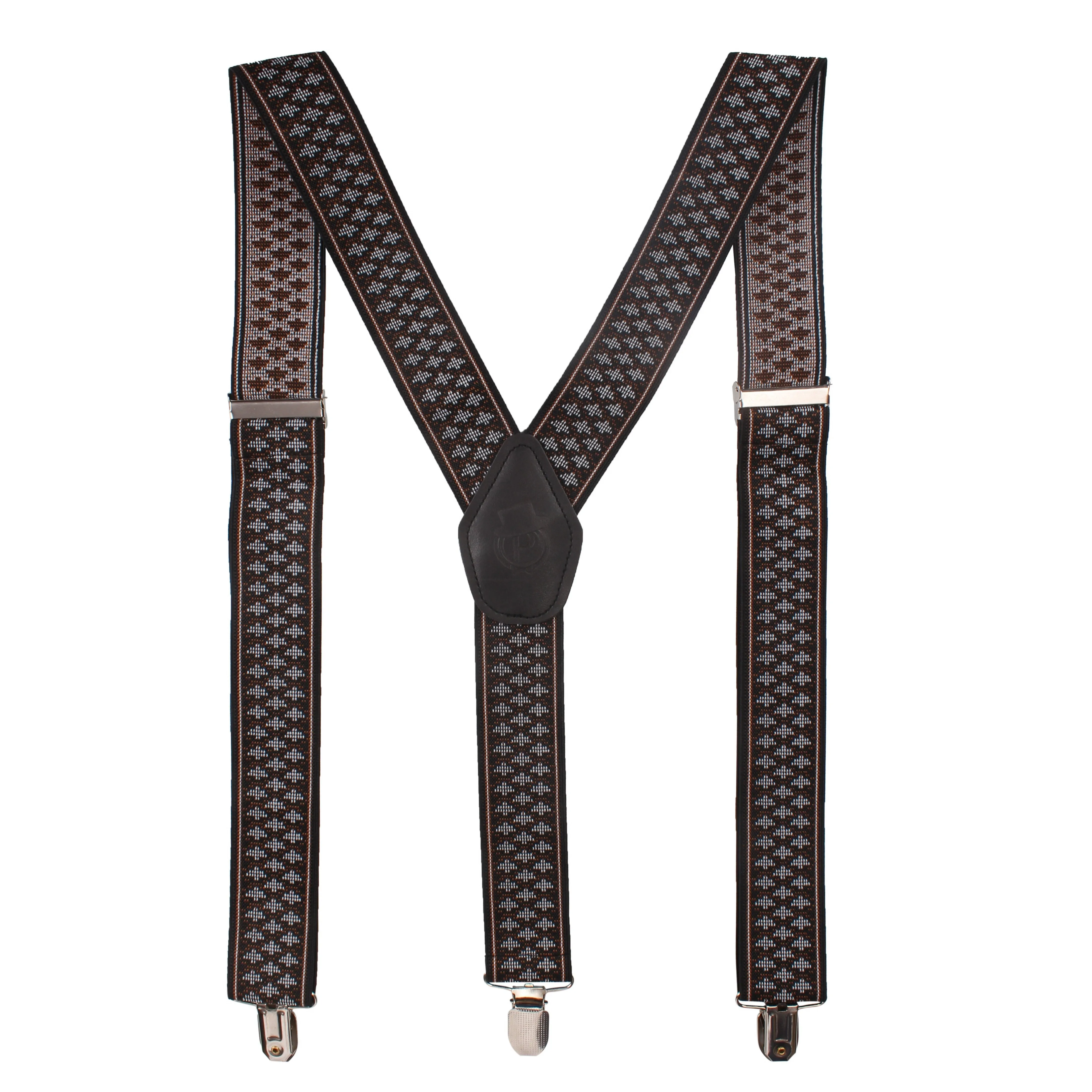 Peluche Squared Notch Black Suspender for Men