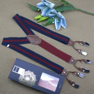 Peluche Striped Fantasy Blue 6 Clips Suspender