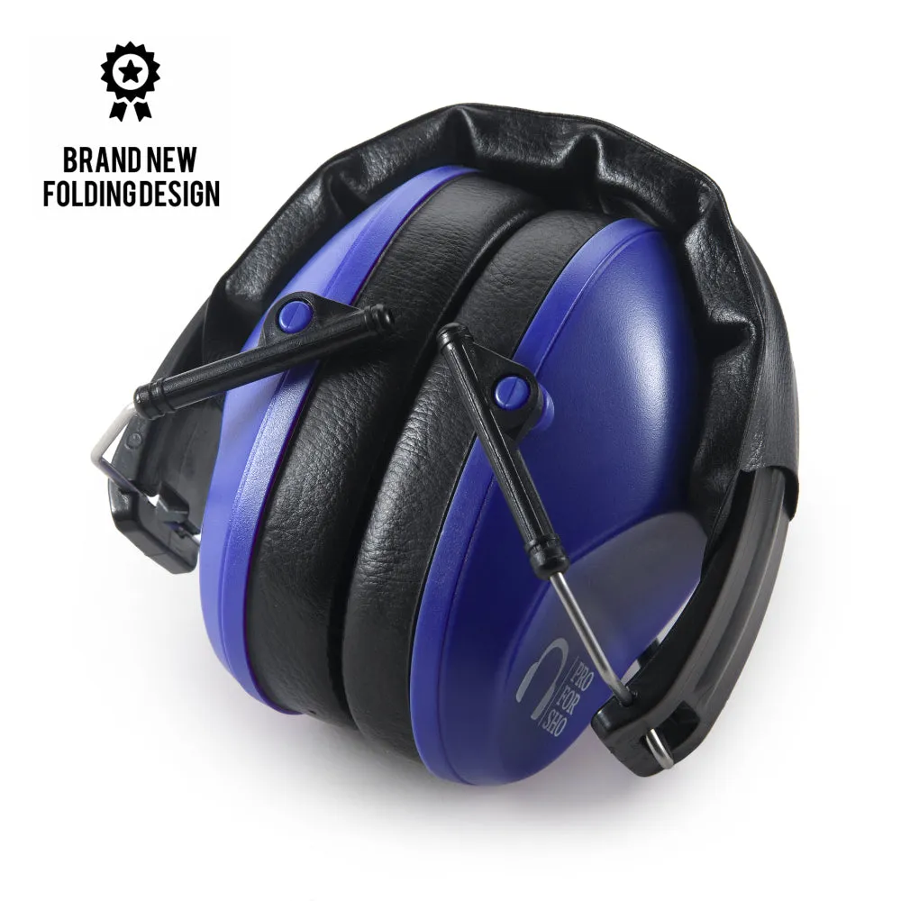 Pro For Sho 34dB NRR Noise Reduction Earmuffs - Lightweight Design - Standard Size Dazzling Blue