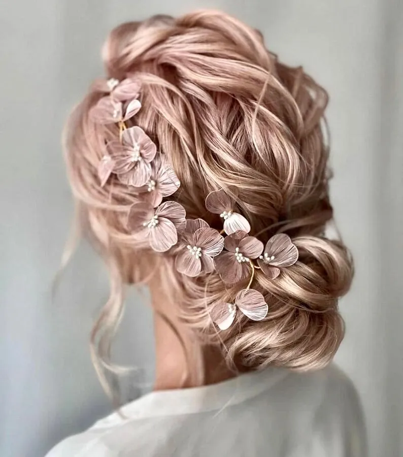 "Maira" - Floral Filigree Bridal Headband - Available in Silver, Rose Gold and Yellow Gold