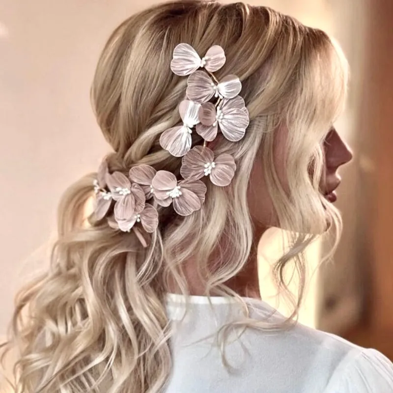 "Maira" - Floral Filigree Bridal Headband - Available in Silver, Rose Gold and Yellow Gold