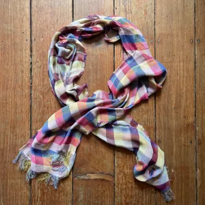 Scarf - Cotton - Reversible Multi Check - Warm Tone