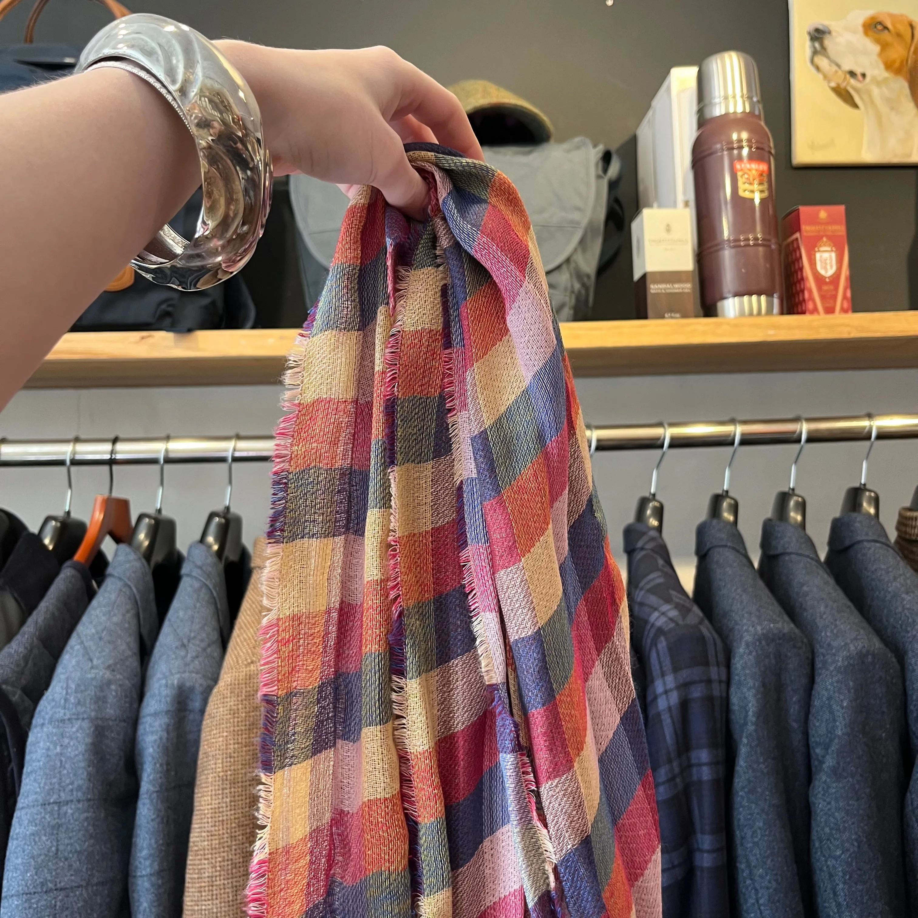 Scarf - Cotton - Reversible Multi Check - Warm Tone