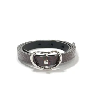 Skinny Georgia Belt in Chocolate Croc
