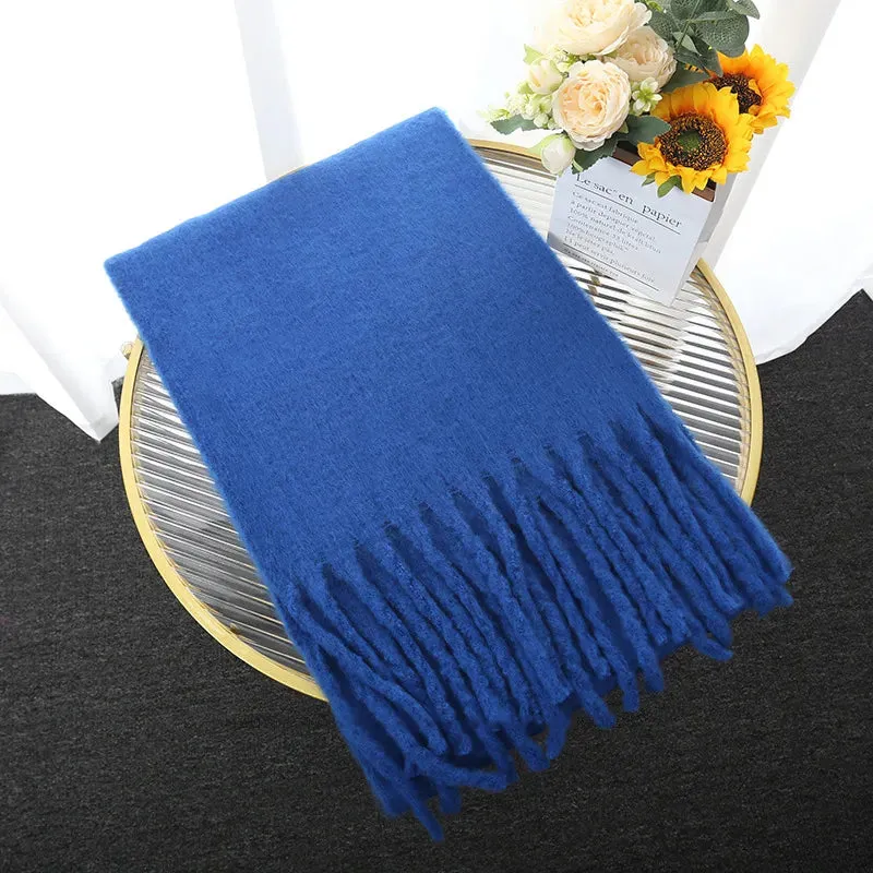 Soft Cashmere-Blend Fringed Scarf