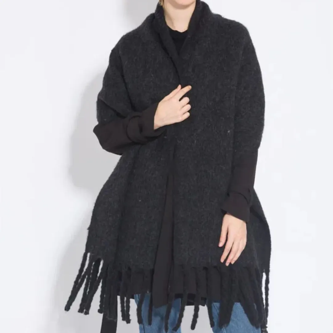 Soft Cashmere-Blend Fringed Scarf