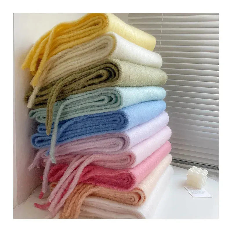 Soft Cashmere-Blend Fringed Scarf