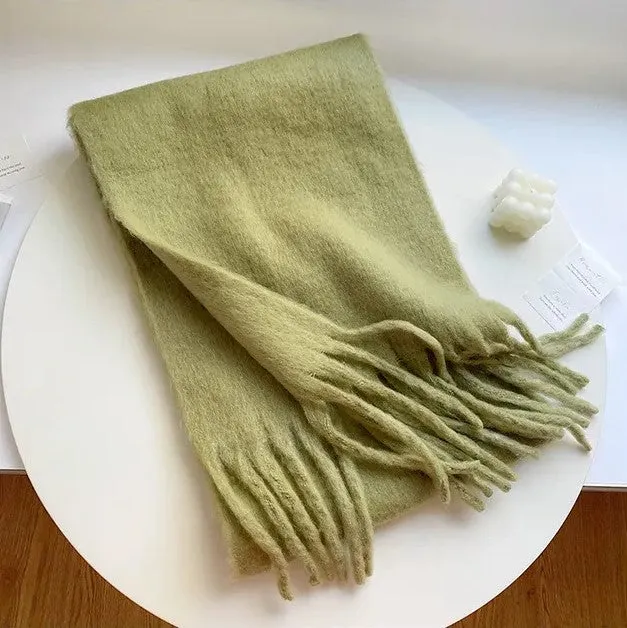 Soft Cashmere-Blend Fringed Scarf