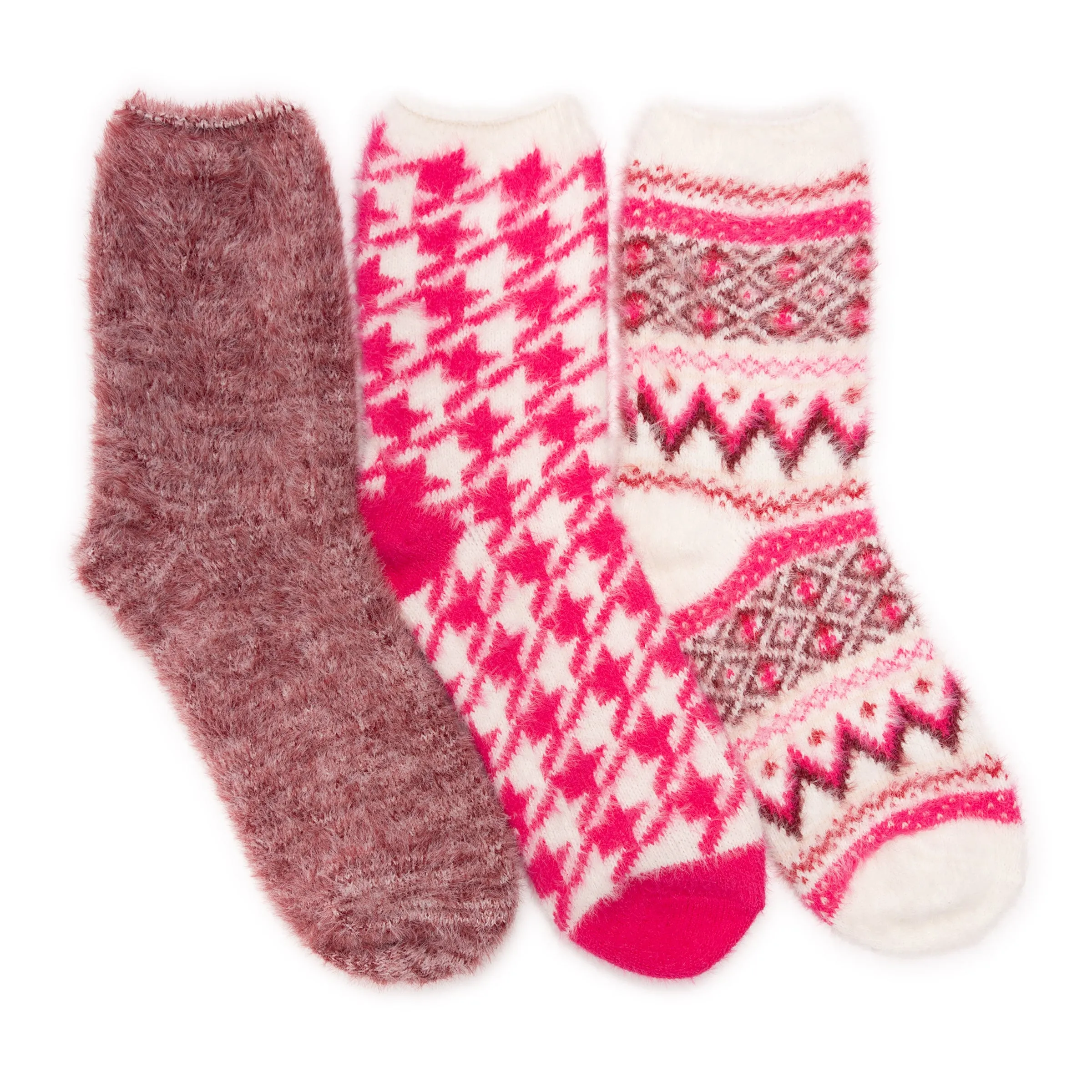 Women's 3 Pair Pack Fuzzy Socks