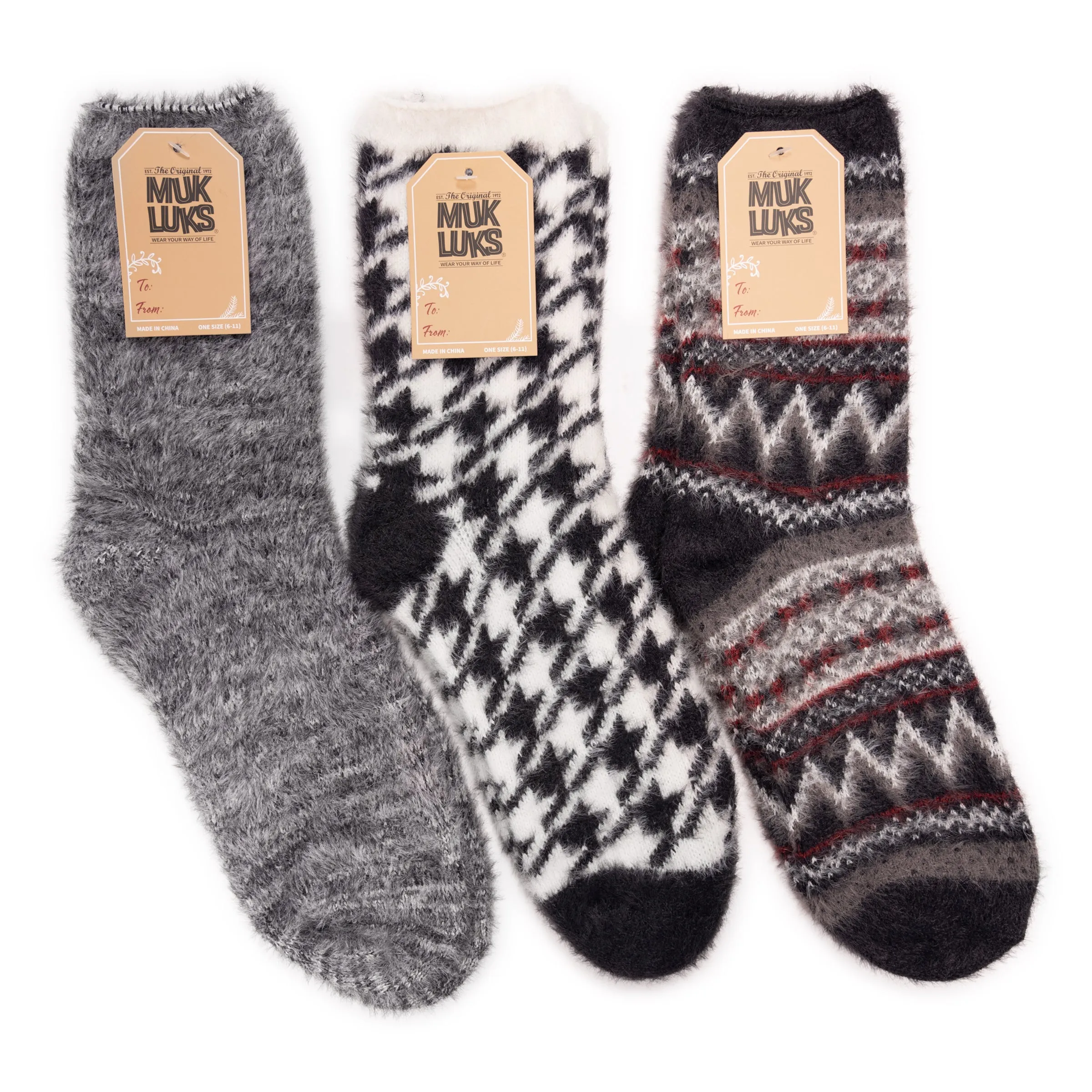 Women's 3 Pair Pack Fuzzy Socks