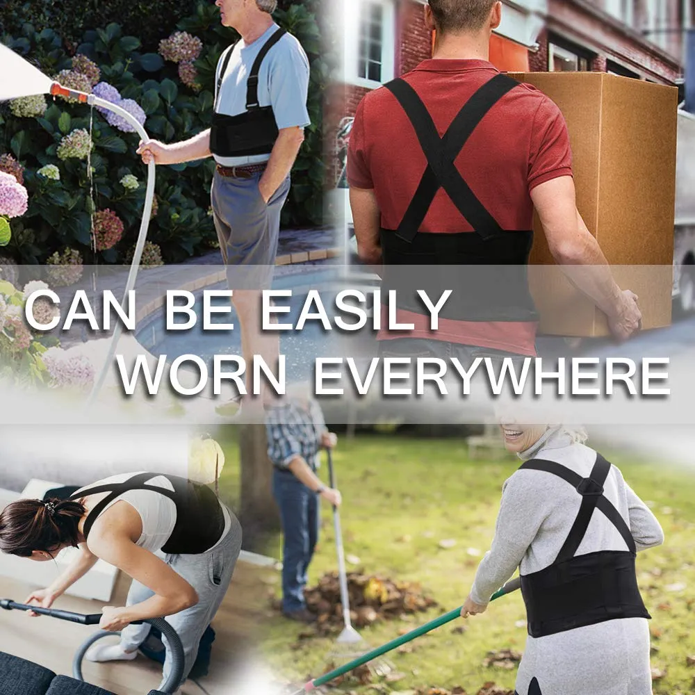 Women's Lumbar Back Support Brace with Suspenders ~ Improved Posture!