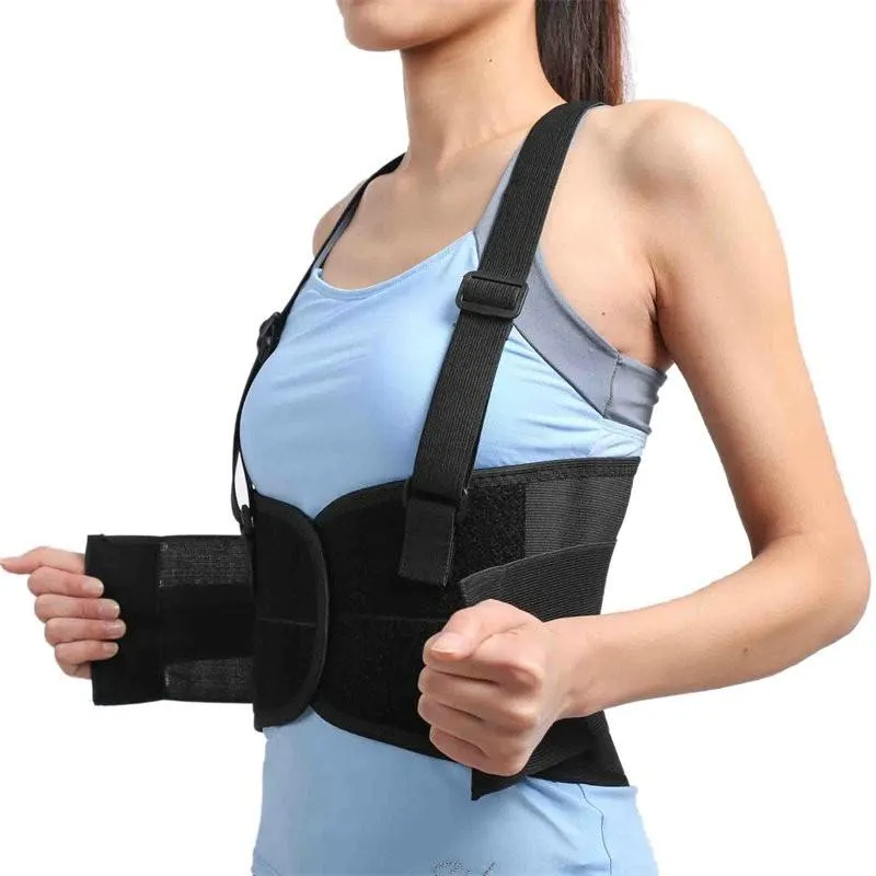 Women's Lumbar Back Support Brace with Suspenders ~ Improved Posture!